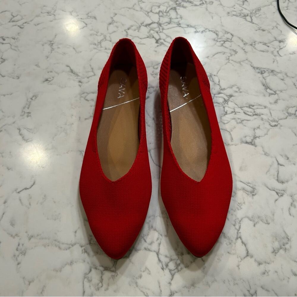 Sava by Softwalk Red Lea Knit Woman’s Pointes Toe Flats Size 39/8.5-9‎